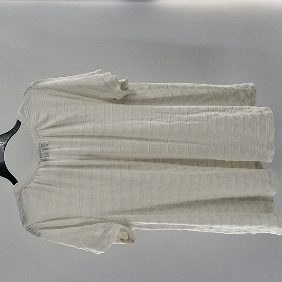 Cream Lane Bryant Short Sleeve Buttoned Up  Women's Top - Picture 7 of 13